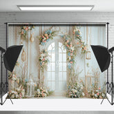 Lofaris Holy Pure White Door Flower Wedding Photo Backdrop